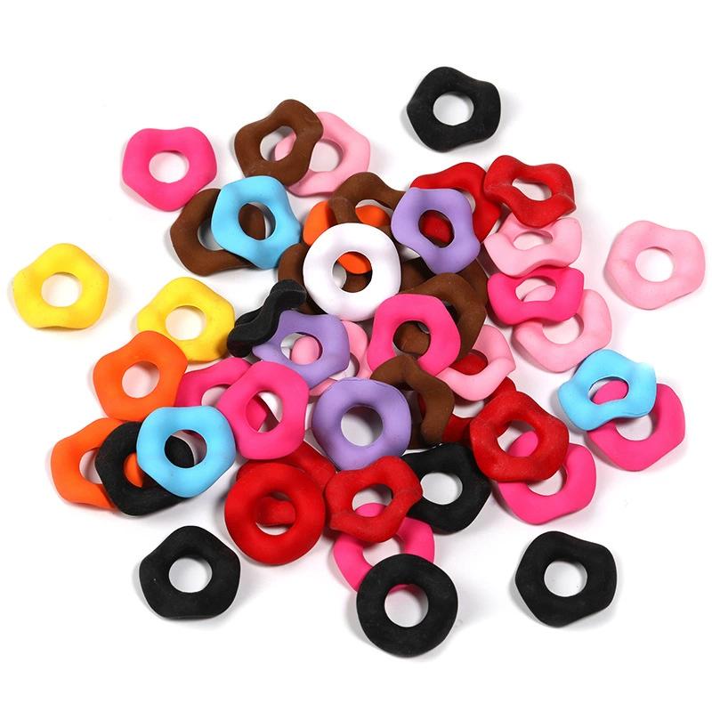 Hexagonal wavy big hole stack bead diy mobile phone chain bag pendant jewelry Beaded pen bracelet necklace jewelry accessories