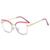  Retro Oversized Cat Eye Women Metal Glasses Frame Fashion Clear Anti-Blu-Ray Eyewear Men Optical Computer Square Frames