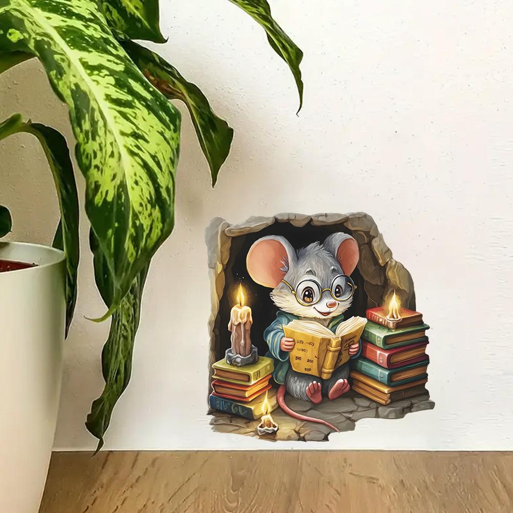 The Creative and Diligent Little Mouse Hole Can Freely Stick Home Decoration Wall Stickers