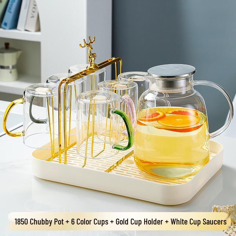 ChaXun 1.85L High Borosilicate Glass Cold Brew Tea Pitcher Set