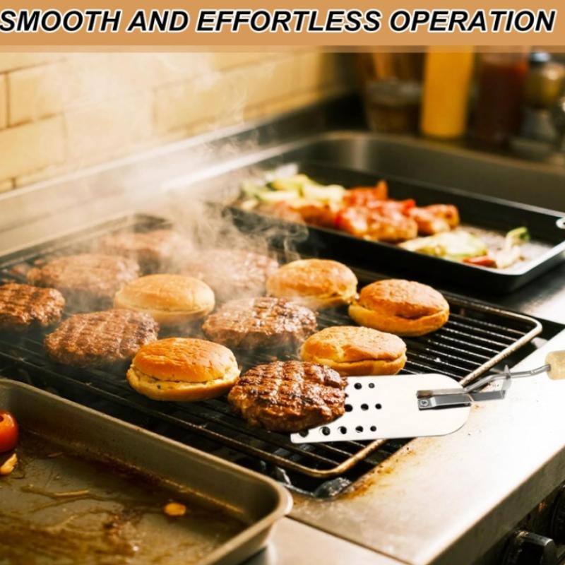 Creative Hot Meat Patty Spatula, 3-in-1 Stainless Steel Burger Flipper  Multi-Purpose Cooking Gadget for BBQ Griddle Pancakes
