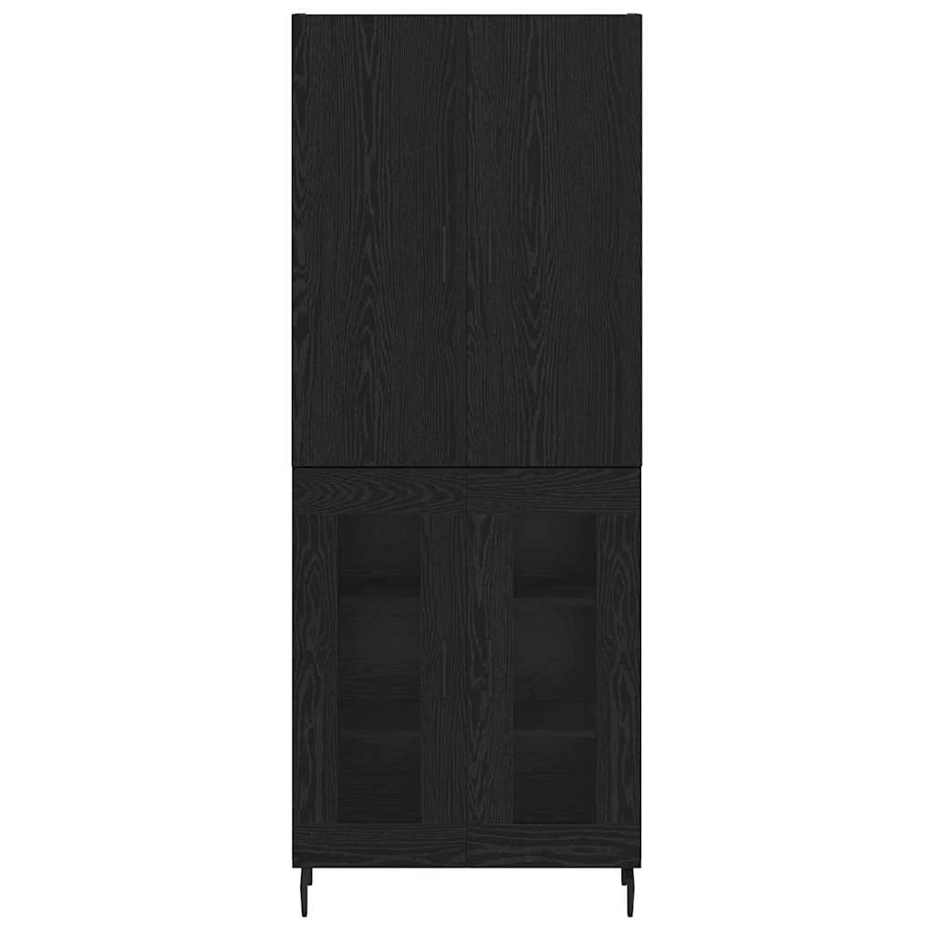 Highboard Set of 2 Pcs Artisan Oak Engineered Wood and Glass