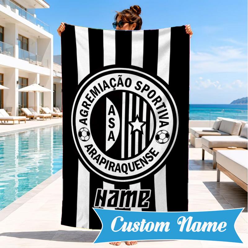 Custom Name Beach Towel Juventus Sportive Microfiber Beach Towel, Lightweight for Summer Travel, Swimming Pool Fan Birthday Gift