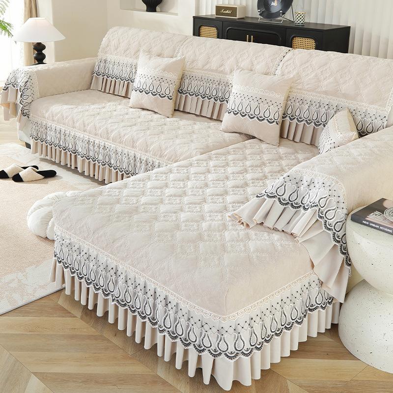 Almofada de Sofá Chenille Moderna Simples Antiderrapante Universal para Quatro Estações