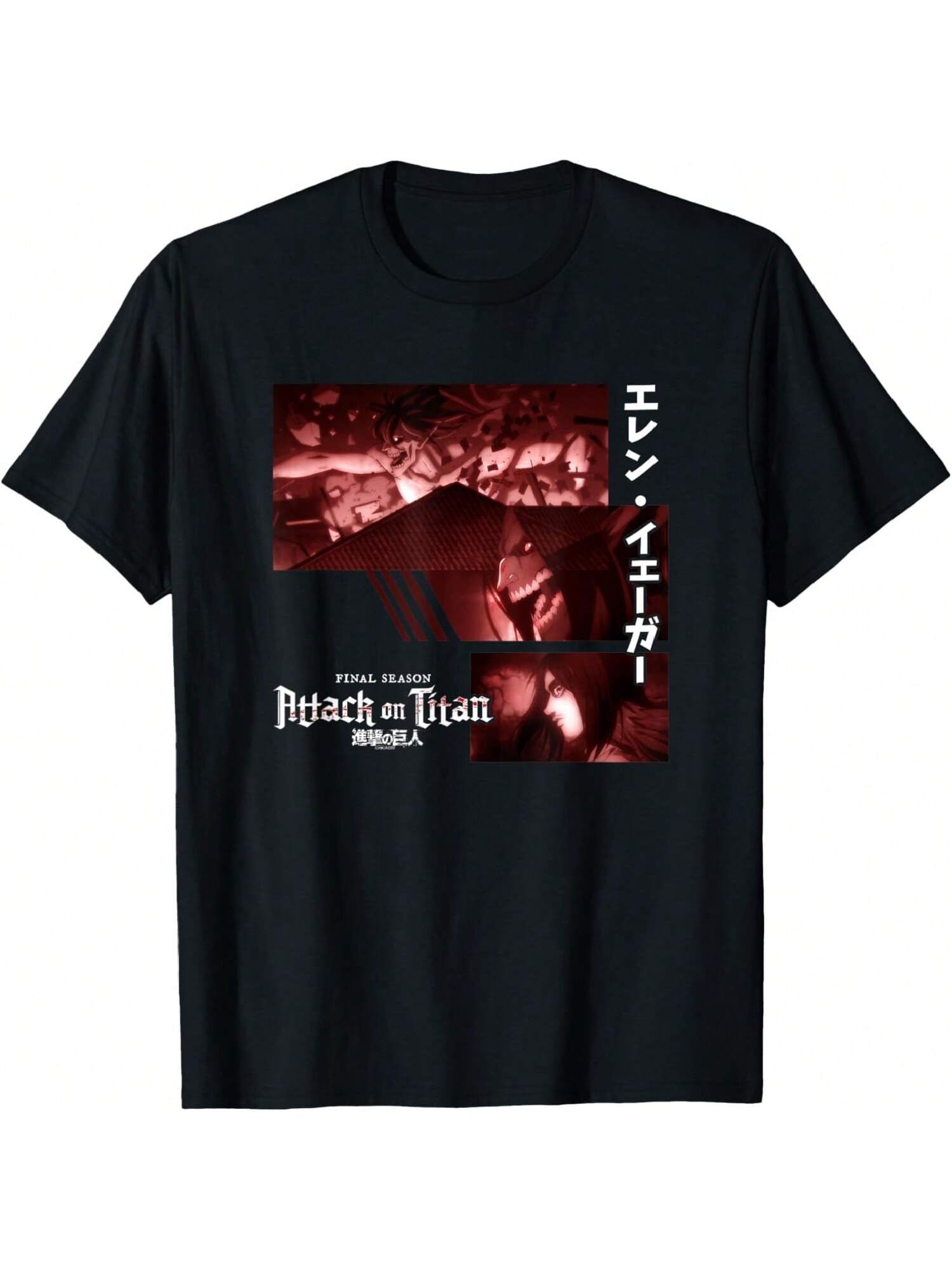 Attack On Titanss Season 4 Eren Titan Collage Anime T-Shirt S разноцветный