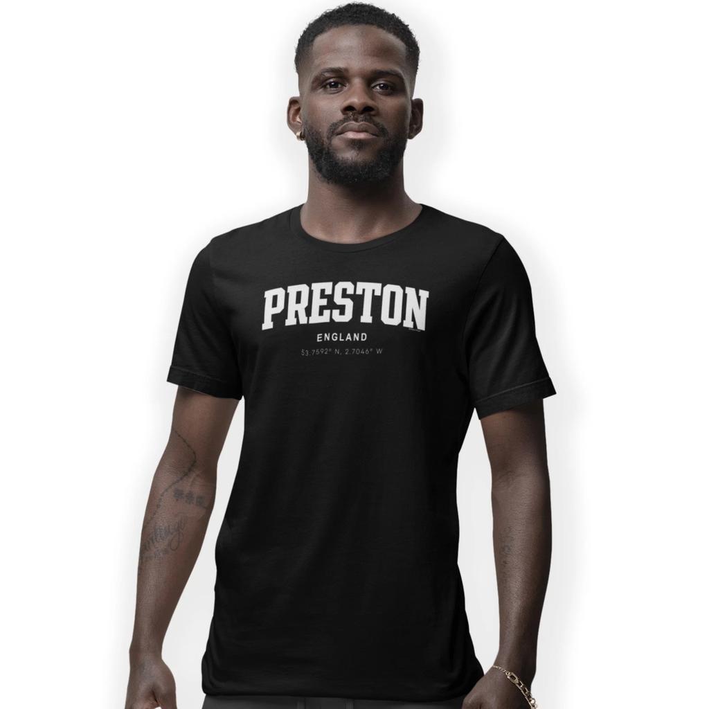 Preston Varsity Style Print With Coordinates Hand Printed T-Shirt Size S - 5XL