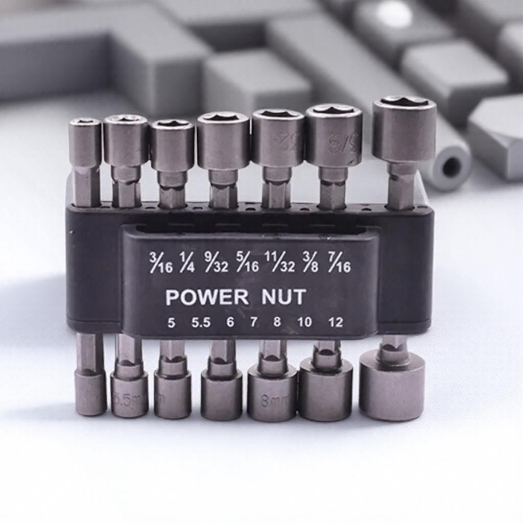 9/14Pcs Hex Socket Nut Driver Set Screwdriver Bits Tool Set 5mm to 12mm Socket Wrench for Mechanics and DIY