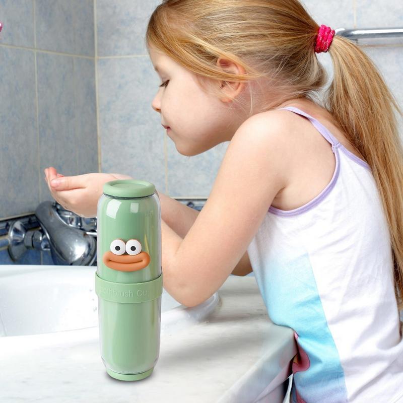 Portable Dry and Wet Separation Sausage Mouth Toothbrush Mouthwash Cup Travel Toiletries Storage Cup Space-Saving New Creative