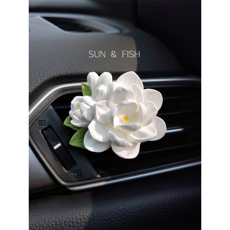 Jasmine Car Fragrance, Car Air Conditioner Vent Perfume, Car Interior Decoration, Gardenia Flower Aroma Diffuser Stone