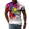 Harajuku Pigment Kleurrijke Graffiti 3D Print Ademend Sneldrogend Heren T-shirt Buiten Straat Vrije Tijd Hip-hop Ouder-Kind Kleding