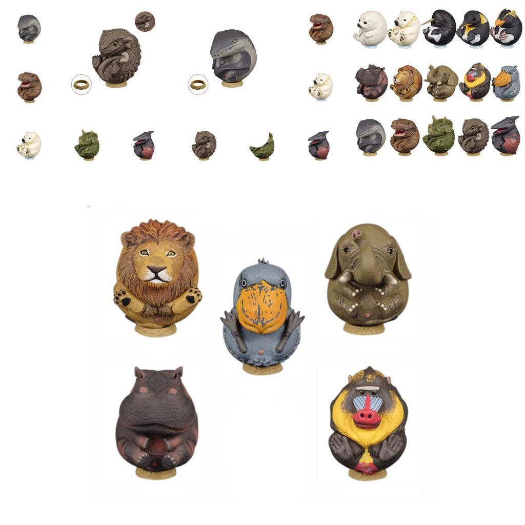 Delightful Round Dinosaur Toy Collection Featuring T-rex Elephant Triceratops And Stunning Wildlife Models