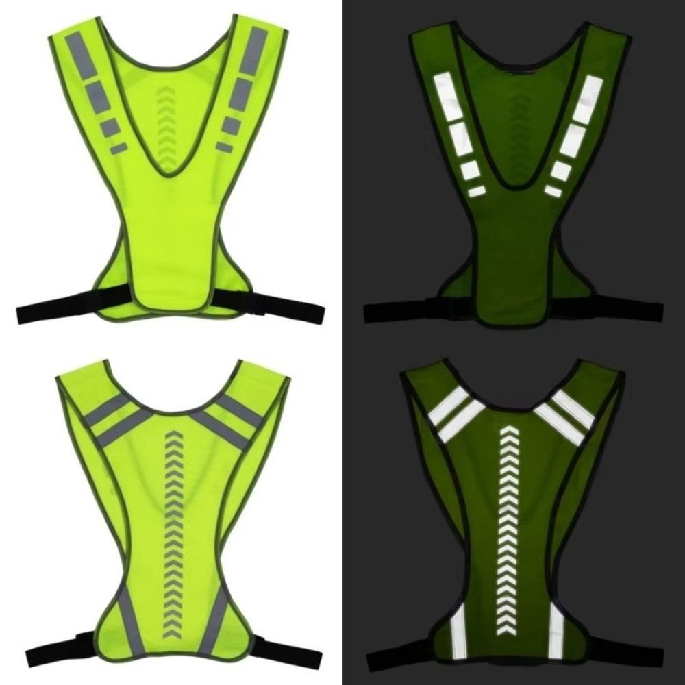 Reflective Cloth Reflective Vest Adjustable Fit Safety Jacket Protective Vest Running Jogging