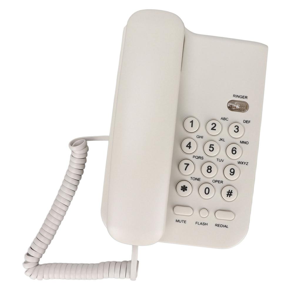 Nástěnný drátový telefon Rebroadcast Vodotěsný Prachotěsný Bílý šňůrový telefon se sluchátkem