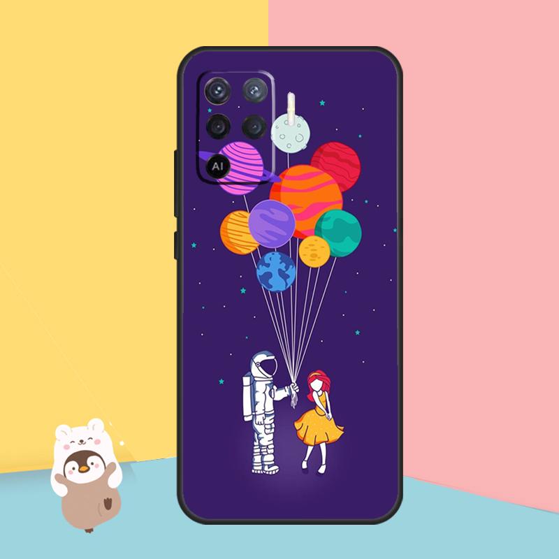 Planet Astronaut Fall für OPPO A74 A93 A83 A91 A53S A9 A5 A31 A53 2020 A15 A16 A1K A52 A72 a94 A54 Abdeckung