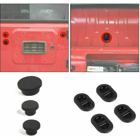 Tailgate Plugs Floor Drain Plugs Rubber Plugs for Jeep Wrangler JK JKU 2007-2017
