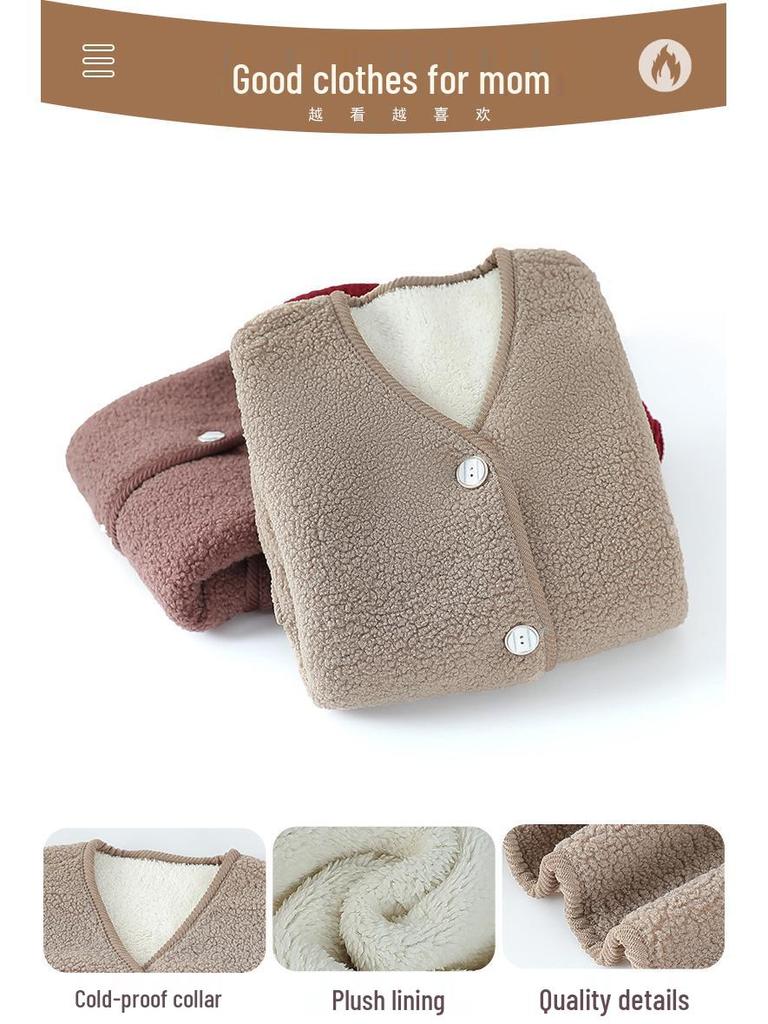 Women's Lamb Fleece Vest Coat - Warm Winter Fashion for Mom