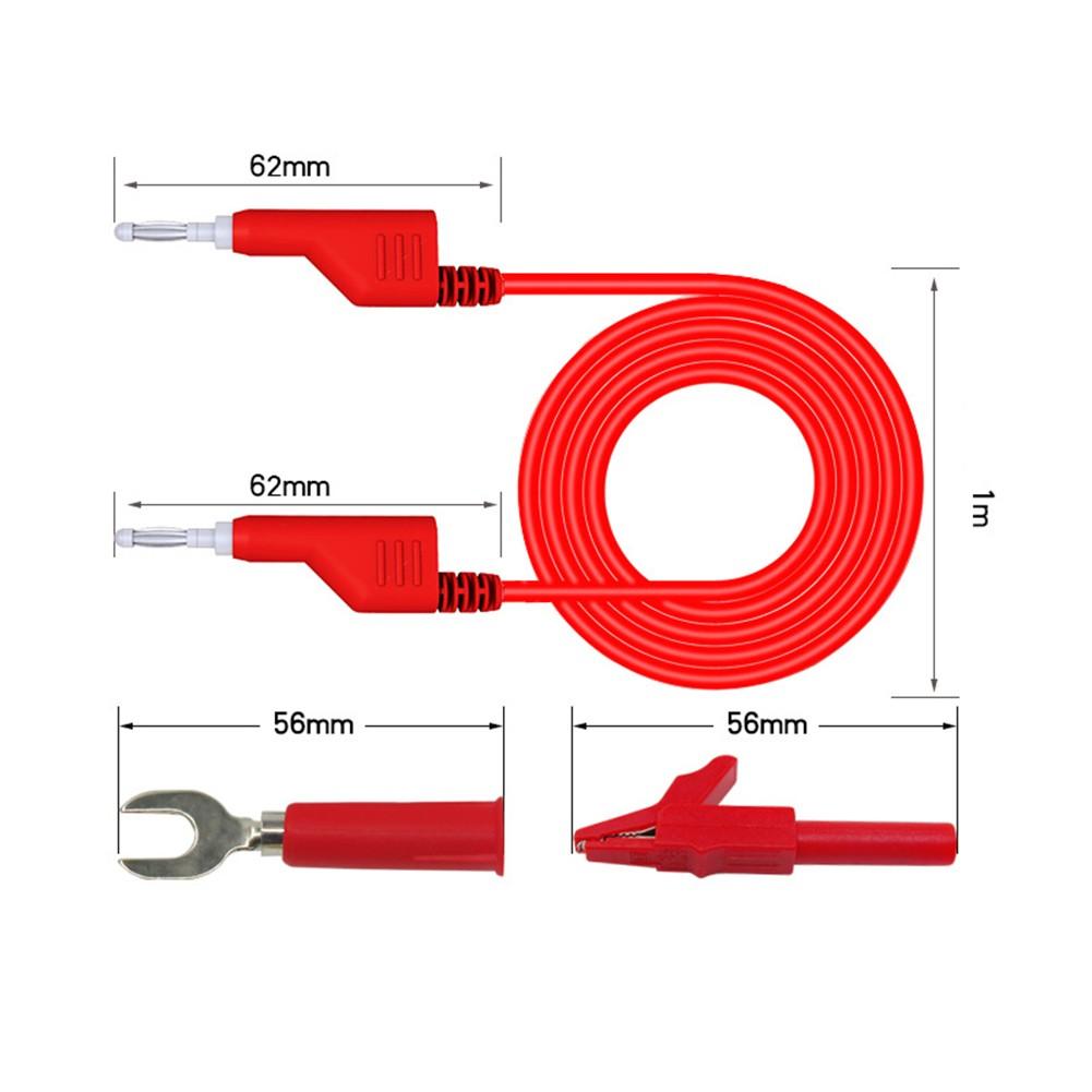 15PCS 4mm Stackable Banana Plug Test  Kit with For Alligator Clip Back Probe