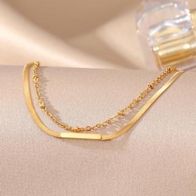 Women's Bracelet Party Gift Tassel Double Layer Temperament Couple Bracelet Korean Bracelet Female Student Lovely Bracelet Snake Bone Chain Bracelet