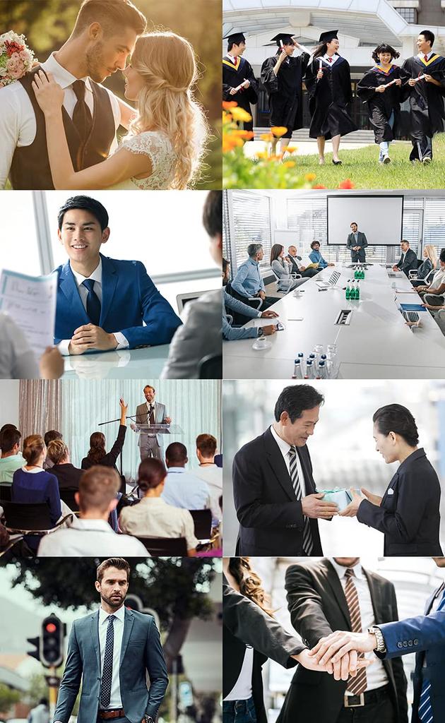 [JIOYIEO] Men's Washable Necktie Set - Stylish and Popular - Small Pattern, Stripe, Dot - Perfect for Commuting, Job Hunting, Weddings, Entrance