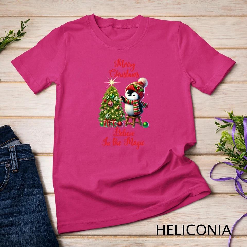 Snowy Christmas Cute Penguin #1 Funny Christmas Shirt Unisex T-shirt 7 3XL