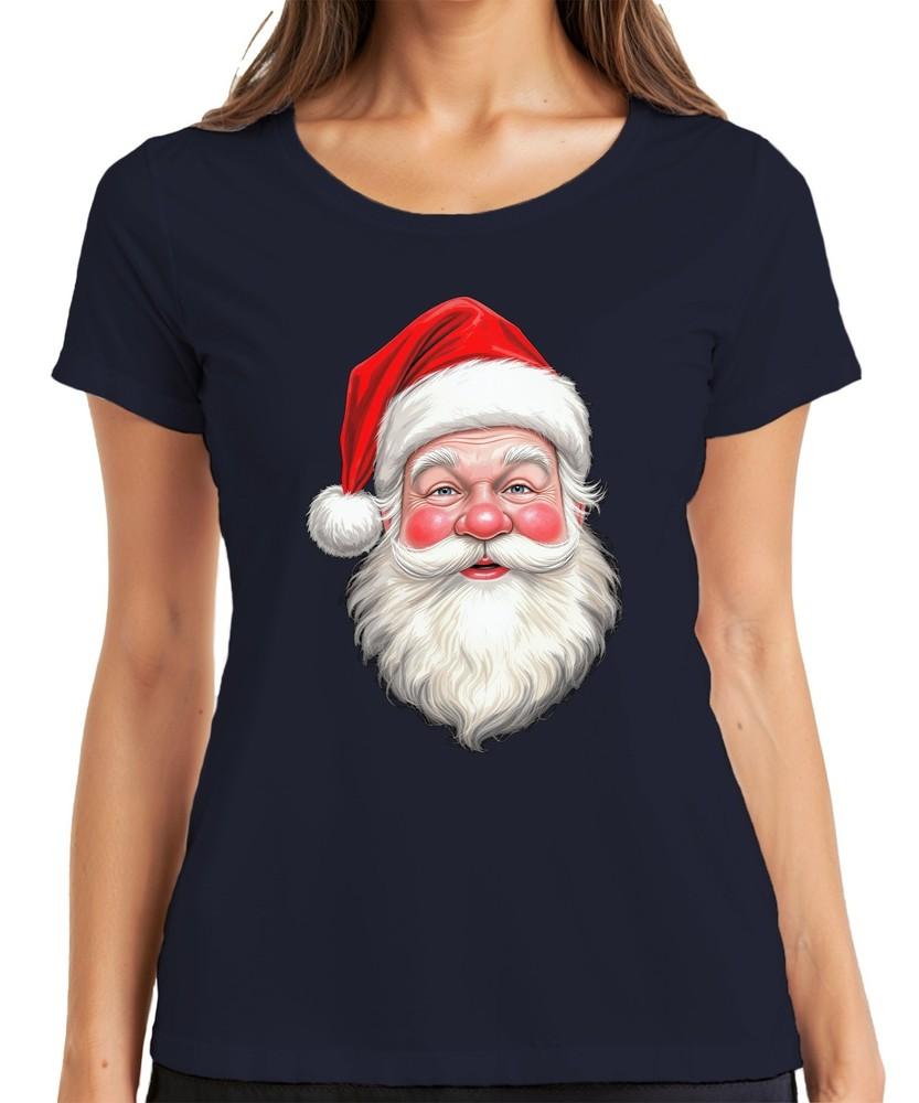 Santa Claus Santa Claus Portrait Realistic Vintage Retro Froehlic Ladies TShirt S