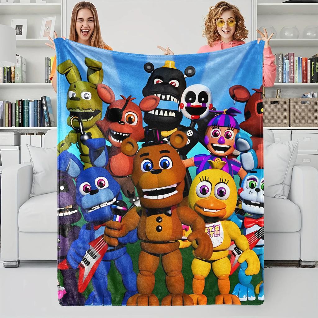 FNAF Collage Flannel Blanket Soft Warm Skin-Friendly Nap Throw For Office Home Sofa Bed Cover Travel Camping Home Party Decor
