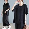 Women's Fat and Slim Suit Summer Casual Sports Two-piece Suit