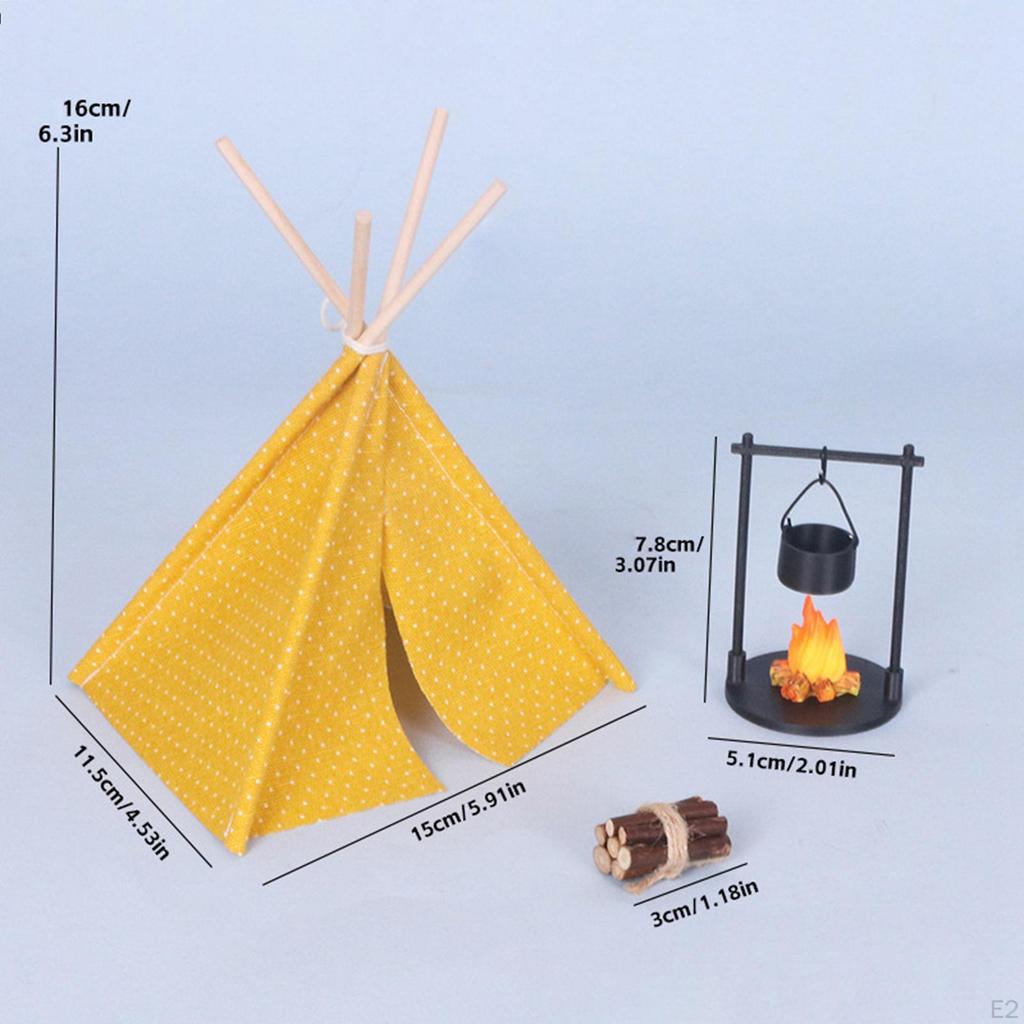 1/12 Dollhouse Miniature Camping Tent Outdoor Furniture Accessories Model Kit Collector