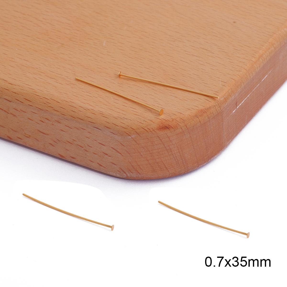 

10/50 шт., плоские иглы с плоской головкой, бусины, принадлежности для изготовления ювелирных изделий, аксессуары «сделай сам», серьги 0.7x35mm 50pcs