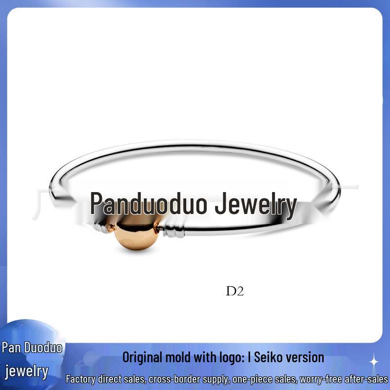 Panjia Dora S925 Versilbertes Schlangenkettenarmband mit Rundverschluss für Damen