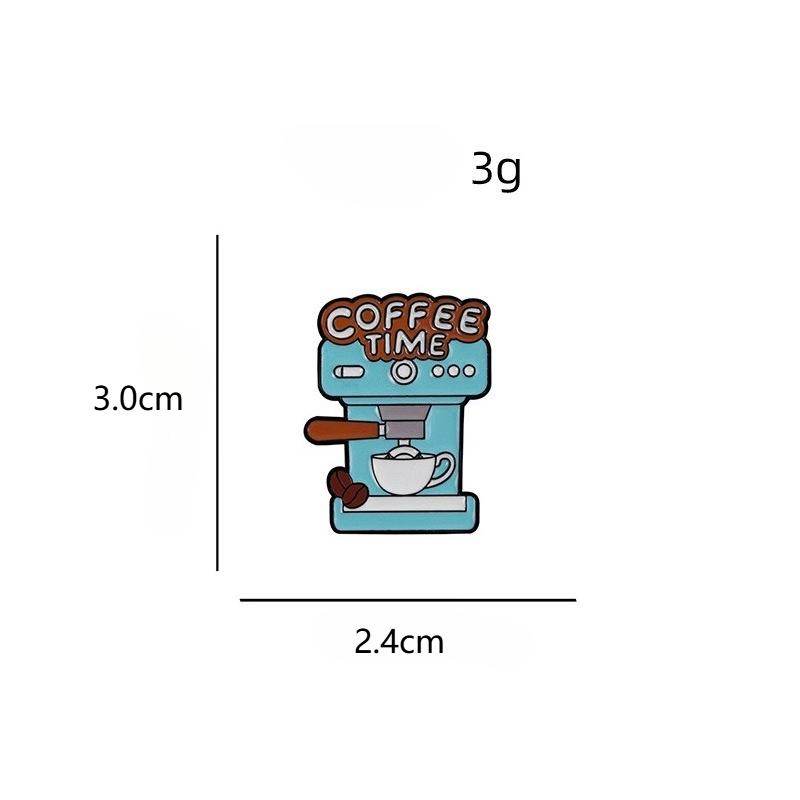 Coffee series brooch, cute, Japanese, cartoon, metal badge, bag, clothing, decorative pin, accessory