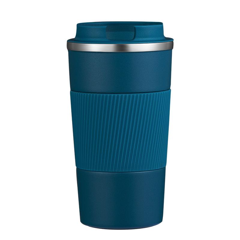 380ml Stainless Steel Silicone Coffee Cup, Fashionable Insulated Mug, Creative Portable Handle Tumbler, Car Cup