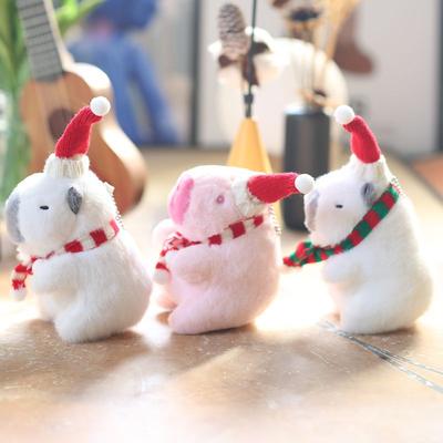 Pingente Kabibala de Natal Fofo Boneca de Pelúcia Capivara Ornamento Pendente para Bolsa Chaveiro Boneca
