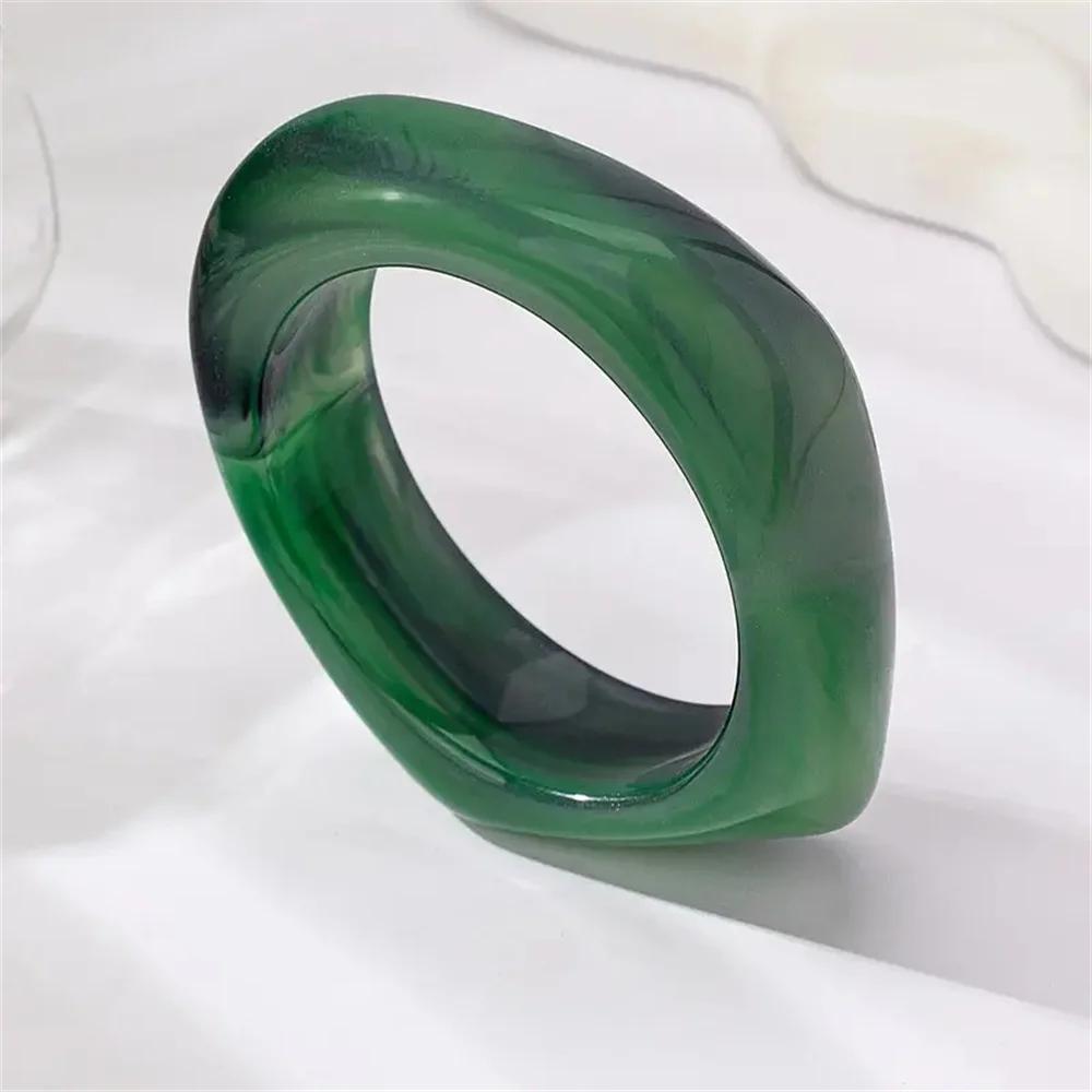 Square Candy Color Texture Irregular Acrylic Gentle Bangle Bracelet Exaggerated Personality Versatile Style Mass Trend Jewelry