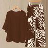 Summer New Arrival Women's Casual Outfit - Elegant Blouse and High Waist Pants 2pcs Set