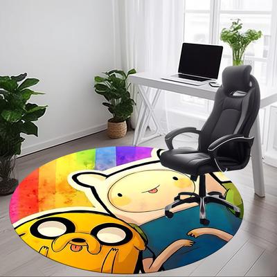 1 Stück Abenteuerzeit Freundschaft Büro Runder Teppich, Unter Bürostühlen Schlafzimmer Wohnzimmer Heimdekoration a1022288
