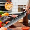 ZENG Ultra Sharp Slicing  Knife 7CR17 Laser Damascus Pakka Wood Sharp Sheath Gift Box Dicing Kitchen Knife