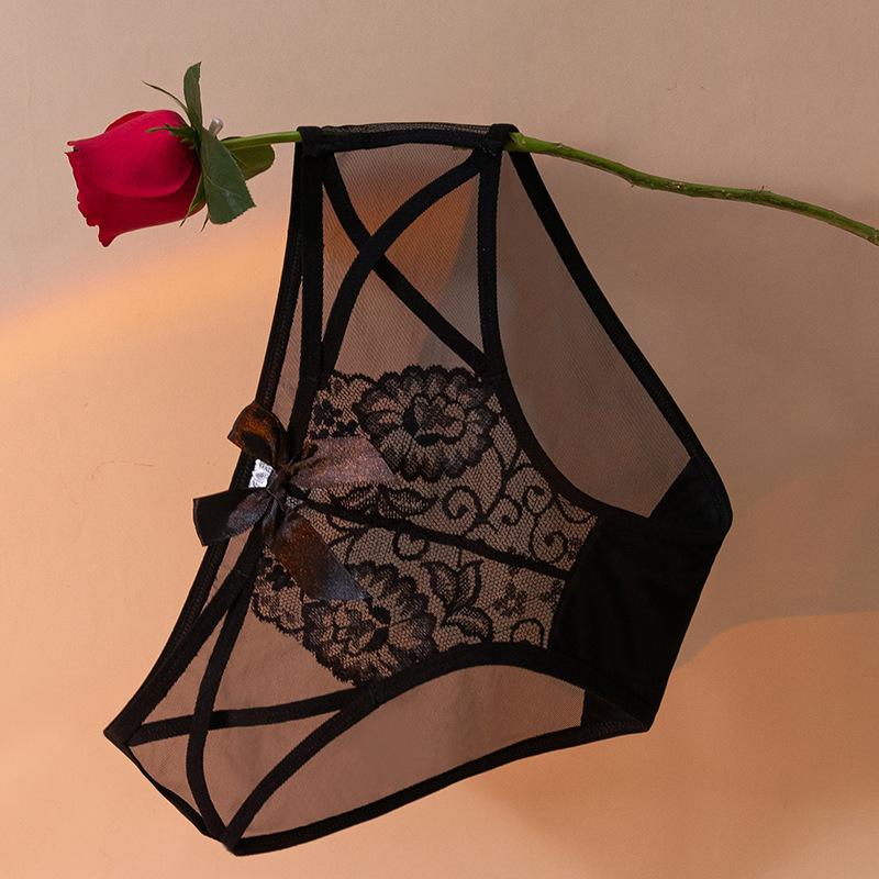 Summer Breathable Quick-Drying Seamless Women'S Briefs Low-Rise Girl Pure Desire Hollow Sexy Lace Panties Women