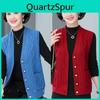 Spring Vneck Knitted Women Autumn Cardigan Sweater Coat Fashion Solid Grandma Sleeveless Jacket Women Waistcoat