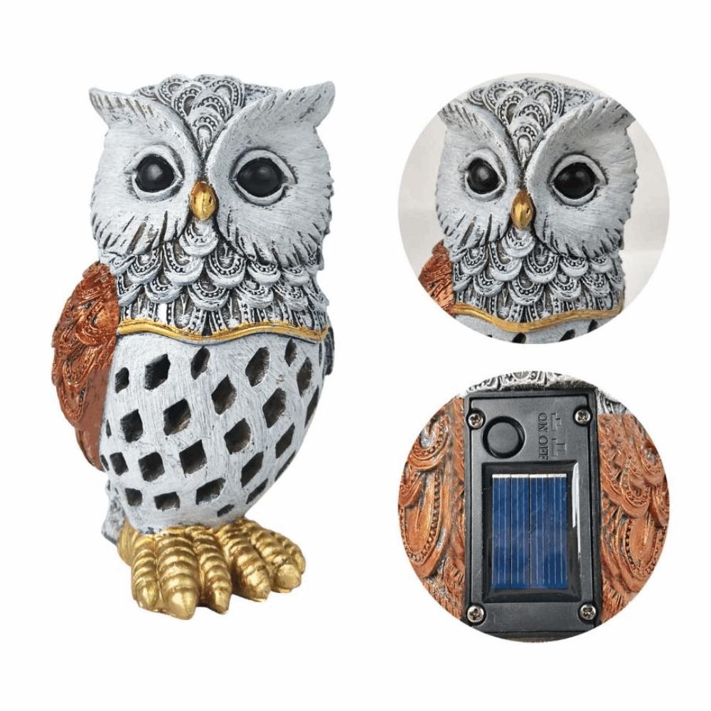 Automatic Light Sensor Owl Resin Light Solar Powered Garden Decoration Lights  Courtyard