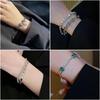 Korean Emerald Zircon Diamond Bracelet - High-End Shiny Friendship Jewelry for Trendy Women