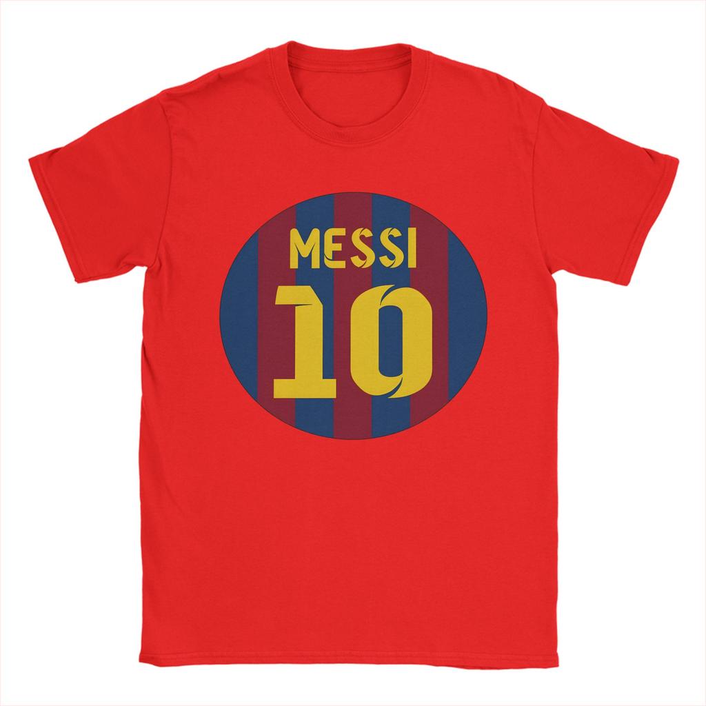 Mens Football Messis T Shirts  Pure Cotton Clothes Casual Short Sleeve Round Collar Tees 4XL 5XL 6XL TShirt