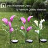 1PC 4 Heads Calla Lily Solar Pile Light, Solar Garden Light, Outdoor Waterproof Terrace Porch Backyard Garden Passage Decoration