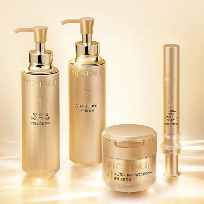 Prestige New 4-Piece Gift Set Skin 100ml, Lotion 100ml, Serum 15ml, Cream 30ml