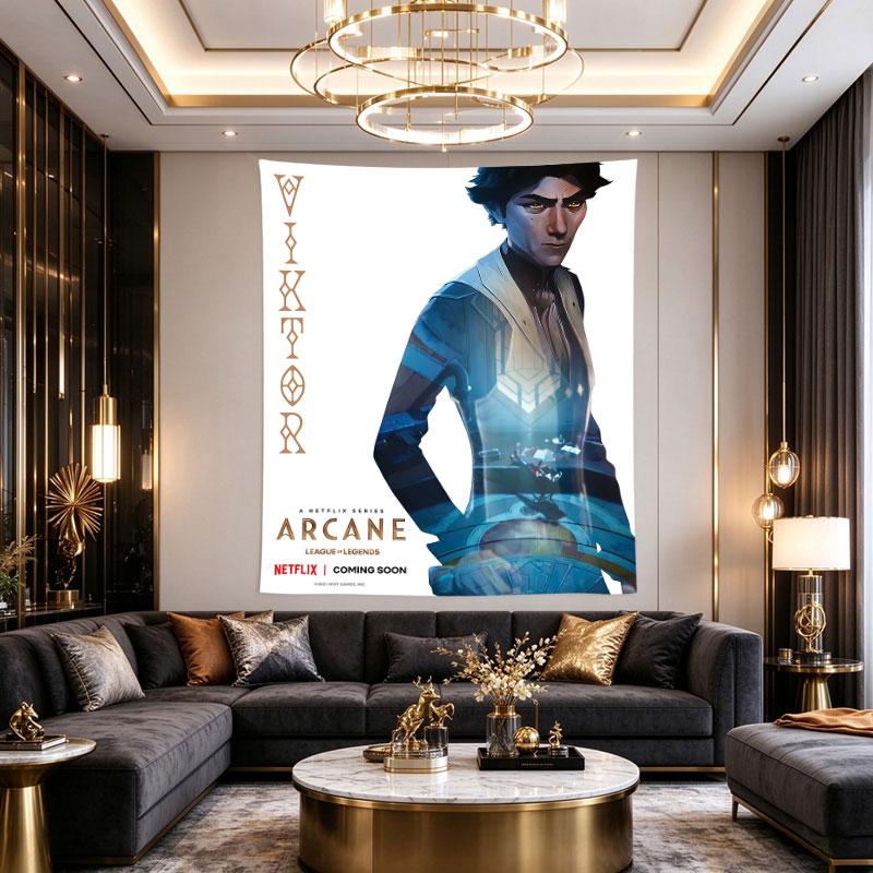 Arcane Viktor Character Poster League of Legends Netflix Series Gold Tech Art