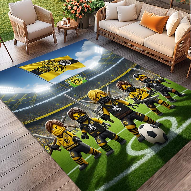 Alfombra Estampada Borussia Dortmund, Alfombra de Piso Lavable, Para Entrada Dormitorio Lavadero Oficina Estudio, Decoración del Hogar Regalo de Cumpleaños Navidad