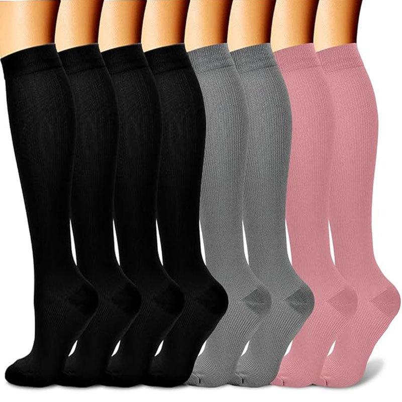 Compression Knee-high Socks Set for Running and Sports - Graduated Support, Multiple Pairs (3/4/6/8)