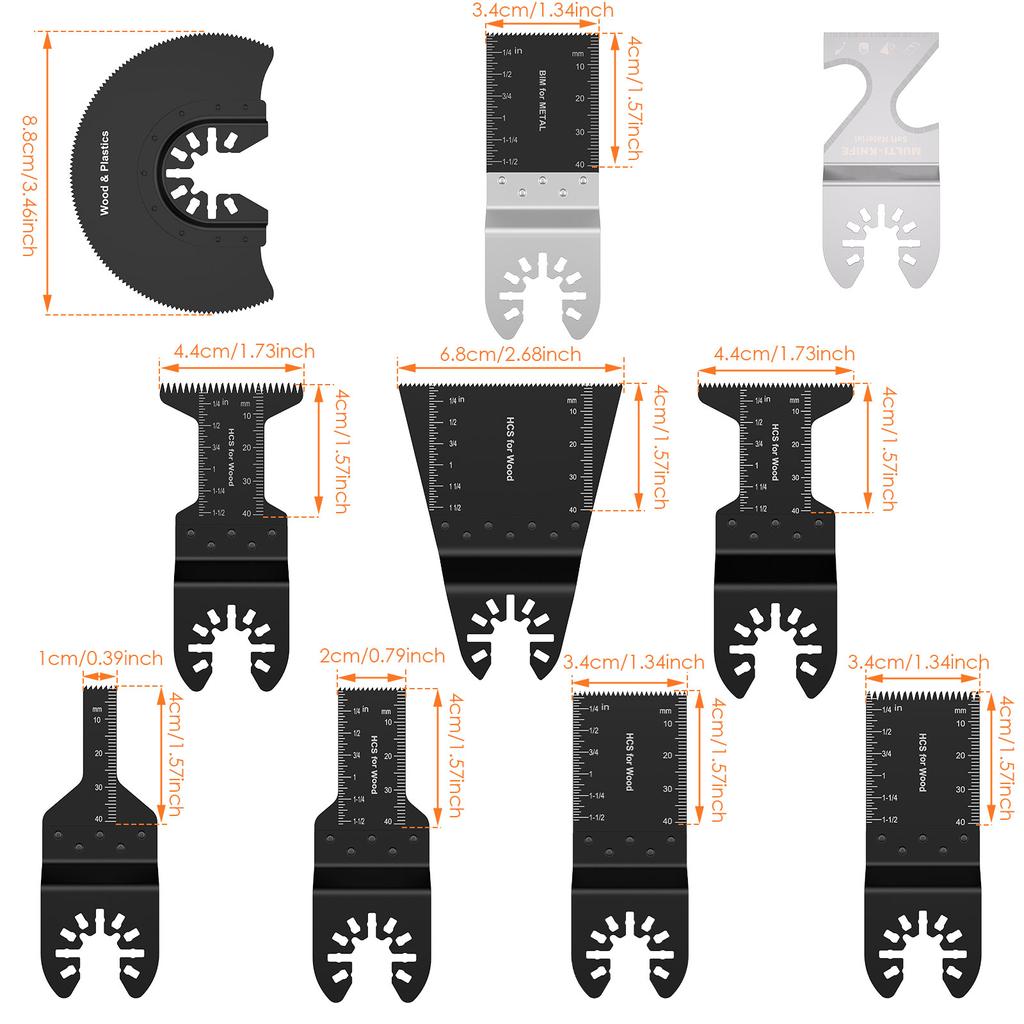 10/50PCS Bimetal Oscillating Multi Tool Saw Blade Quick-Release Semi Circle Oscillating Saw Blade Electrica Power Cutting Tools