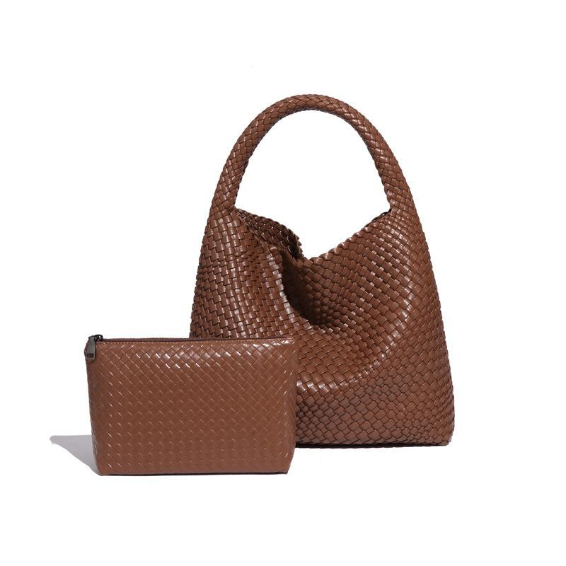 Pure Hand-woven Women's Bags, Large-capacity Shoulder Handbags, Fashionable and Versatile Underarm Bags, Exquisite and Simple
