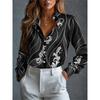 Damen Langarmshirt für Herbst 2026 Stilvoller 3D-Farbverlauf Druck Button-Down Street-Style Urlaubs-Vibe Lässiges Damen Oberteil